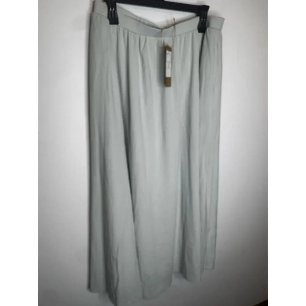 OGL Move Gray Maxi Skirt Long Flowy High Rise Elastic Waist Pockets Size L